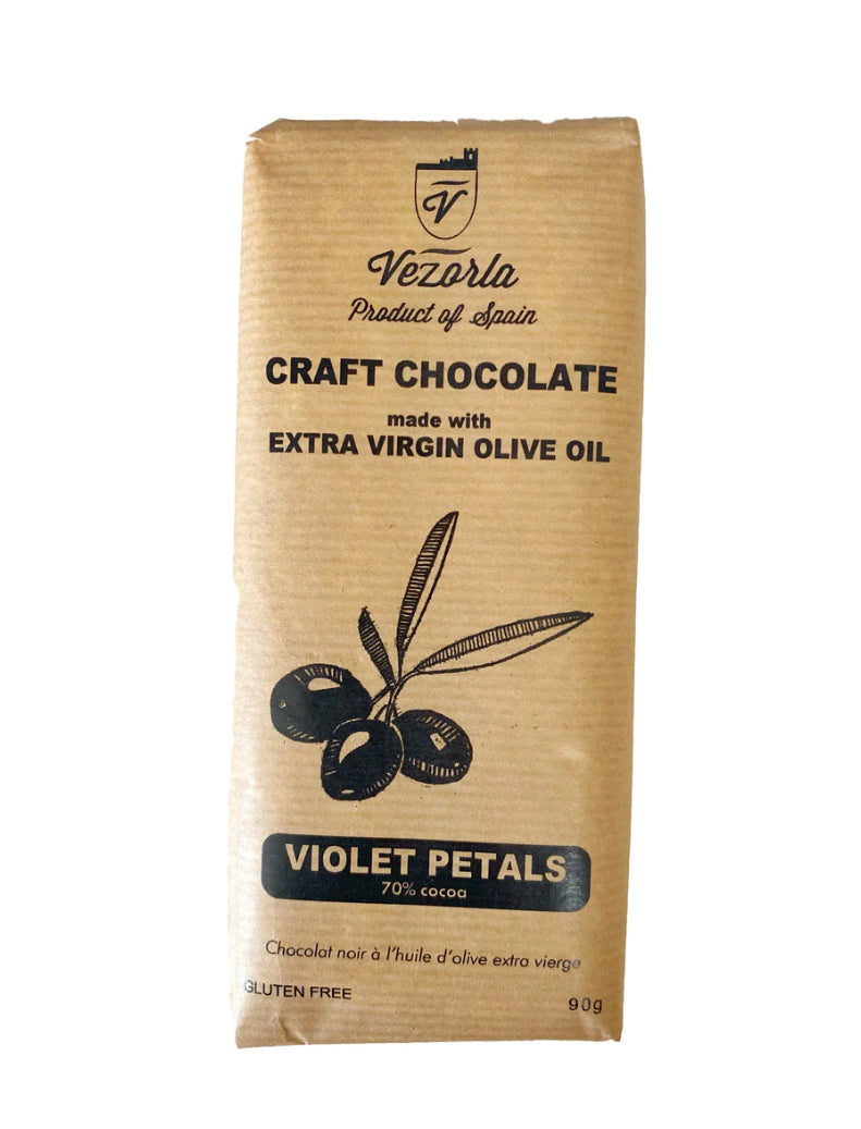 Vezorla Craft Chocolate with Violet Petals - 70% Cocoa
