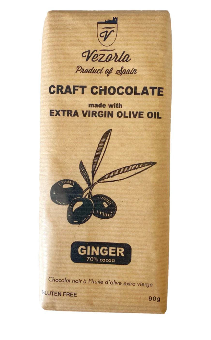 Vezorla Dark Chocolate with Ginger Candy - 70%